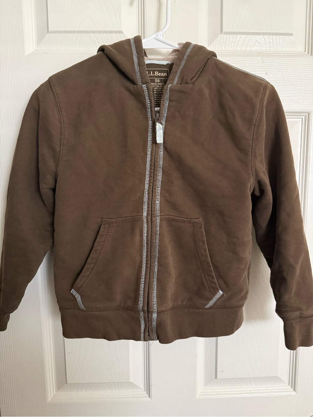 L.L. Bean Kids Brown Full-Zip Hooded Sweatshirt